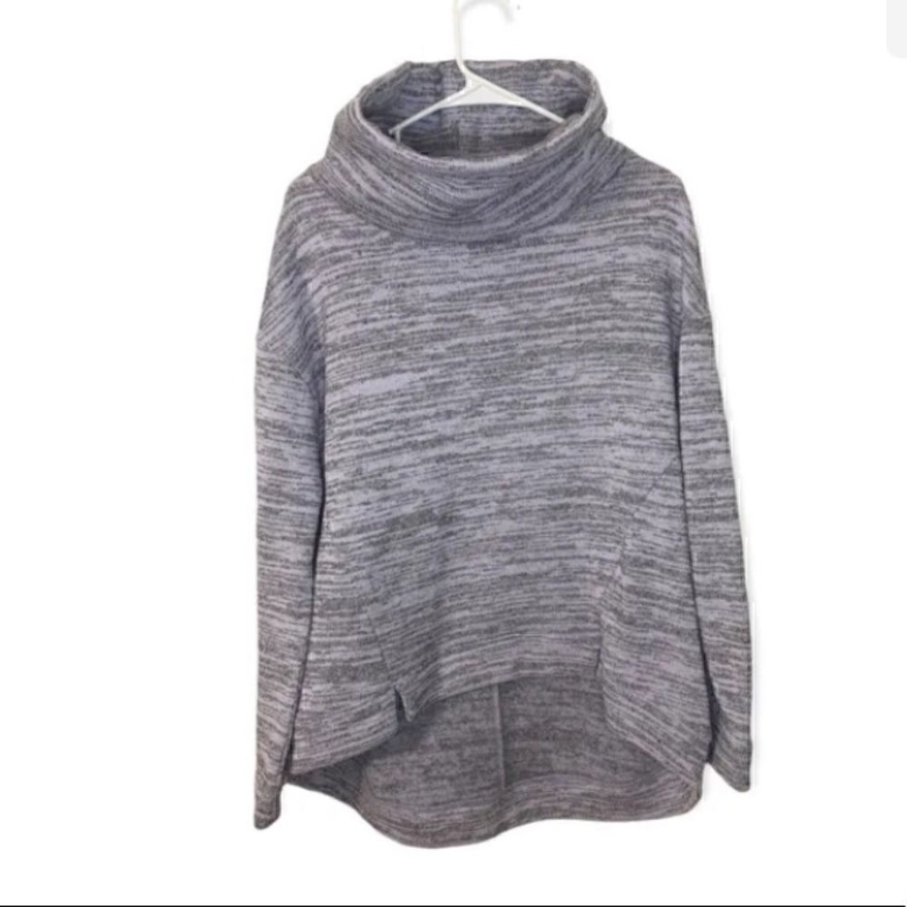 Anthropologie Saturday Sunday Women's Gray Space Dye Cowl Neck Sweater M - Picture 2 of 8